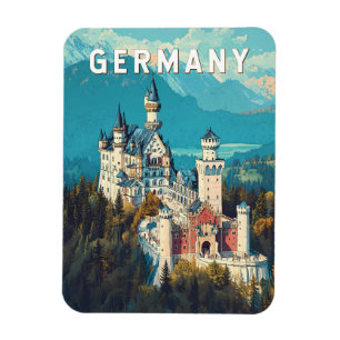 Magnet Flexible Allemagne Illustration Voyage Art Vintage