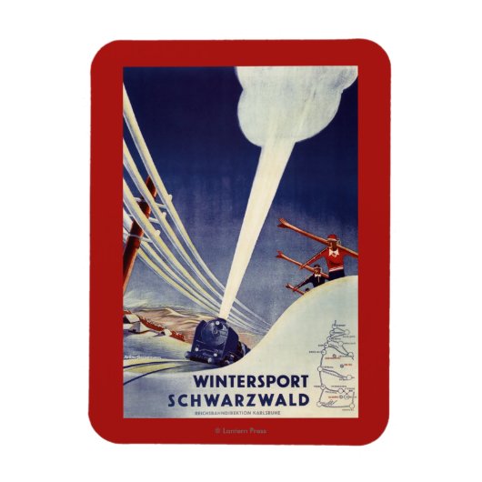 Magnet Flexible Allemagne - Ski dans la Forêt-Noire (Vertical)