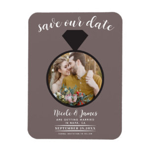 Magnet Flexible Alliance Champignon Taupe Photo Date Enregistrer M