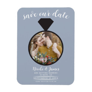 Magnet Flexible Alliance de mariage Dusty Blue Photo Enregistrer l