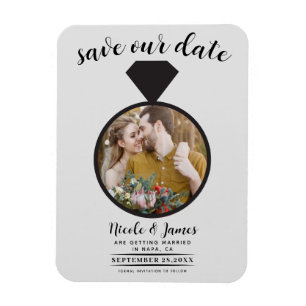 Magnet Flexible Alliance de mariage photo gris clair Enregistrer l