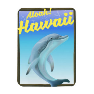 Magnet Flexible Aloha ! Hawaï ! Affiche de voyage dauphin