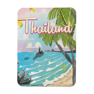 Magnet Flexible Aloha ! Hawaï ! affiche de voyage vintage dessin a