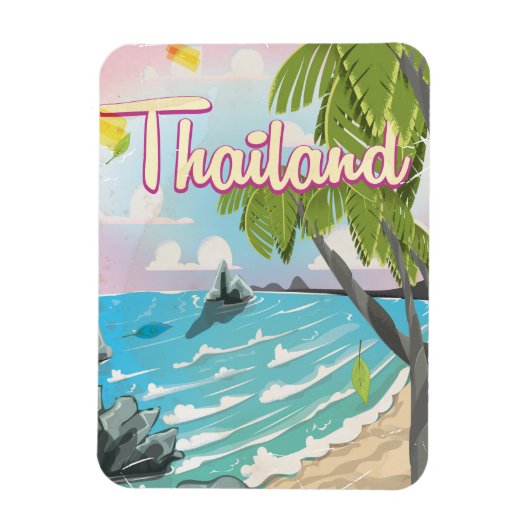 Magnet Flexible Aloha ! Hawaii ! dessin animé d'affiches de voyage (Vertical)