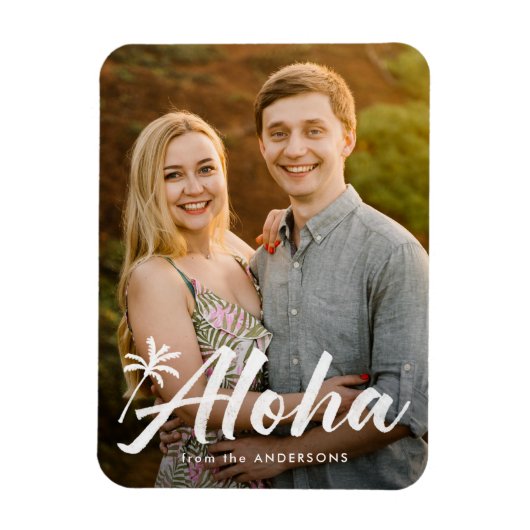 Magnet Flexible Aloha Palm Tree photo de vacances (Vertical)