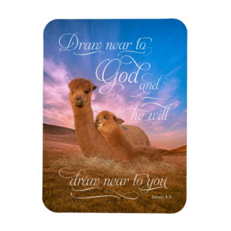 Magnet Flexible Alpaca Bible Verse Dessin Près de Dieu Photo Magne