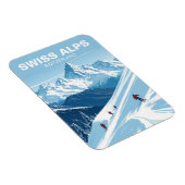 Magnet Flexible Alpes suisses vintages Ski Suisse Voyage (Côté Droit)