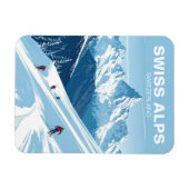 Magnet Flexible Alpes suisses vintages Ski Suisse Voyage (Horizontal)