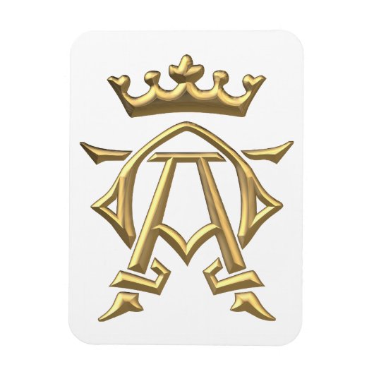 Magnet Flexible Alpha et oméga "3D" dorés avec symbole de la Couro (Vertical)