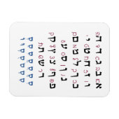 Magnet Flexible Alphabet hébreu avec couleur d'éducation juive Nik (Horizontal)
