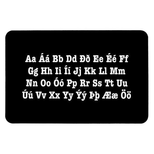 Magnet Flexible Alphabet islandais [Íslenska Stafrófið] (Horizontal)