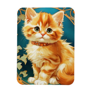 Magnet Flexible Alphonse Mucha Art Nouveau Chat