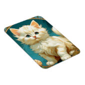 Magnet Flexible Alphonse Mucha Art Nouveau Chat Blanc (Côté Droit)