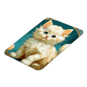 Magnet Flexible Alphonse Mucha Art Nouveau Chat Blanc (Côté Gauche)