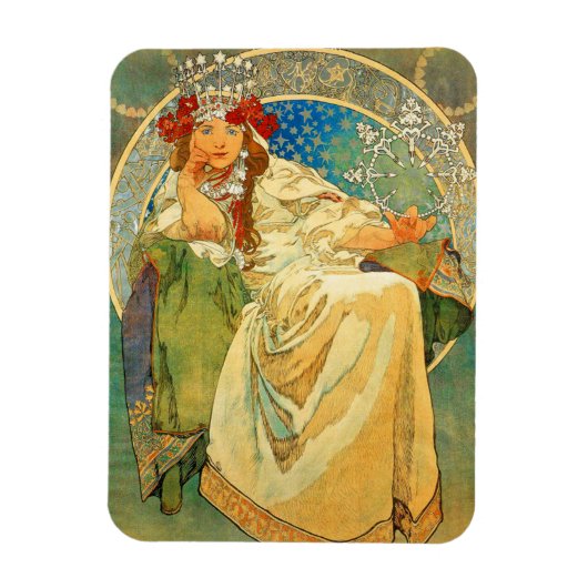 Magnet Flexible Alphonse Mucha Art Nouveau Princesse Hyacinth (Vertical)