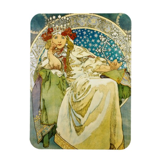 Magnet Flexible Alphonse Mucha Princess Hyacinth Art Nouveau (Vertical)