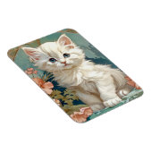 Magnet Flexible Alphonse Mucha Style Chat blanc (Côté Droit)
