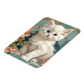 Magnet Flexible Alphonse Mucha Style Chat blanc (Côté Gauche)