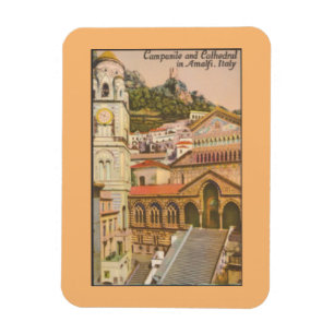 Magnet Flexible Amalfi, Italie Campanile Vintage et Cathédrale Mag