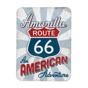 Magnet Flexible Amarillo Route 66 Amérique Vintage Texas