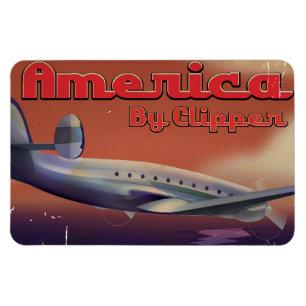 Magnet Flexible America par Clipper affiche de voyage vintage