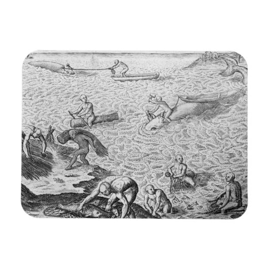 Magnet Flexible American Indian method of whaling, from an account (Horizontal)