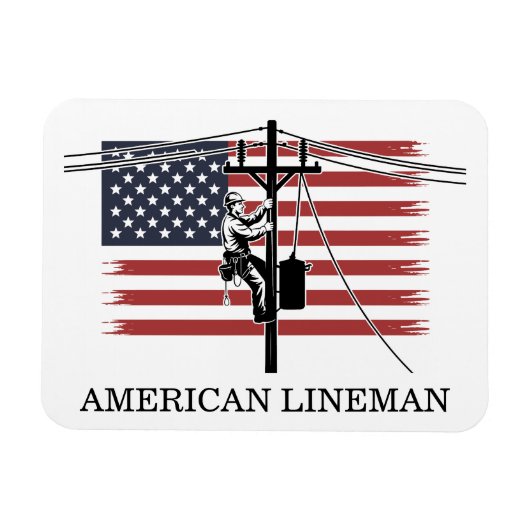 Magnet Flexible American Lineman Flag – Electrician & Utility Work (Horizontal)