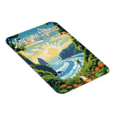 Magnet Flexible American Samoa National Park Illustration Retro (Côté Droit)