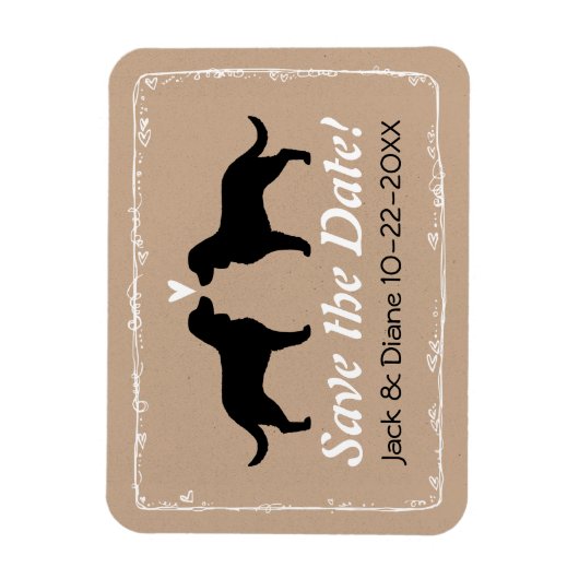 Magnet Flexible American Water Spaniels Mariage Sauvez la date (Vertical)