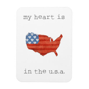 Magnet Flexible Americana (homonymie)   My Heart Is In the USA Map