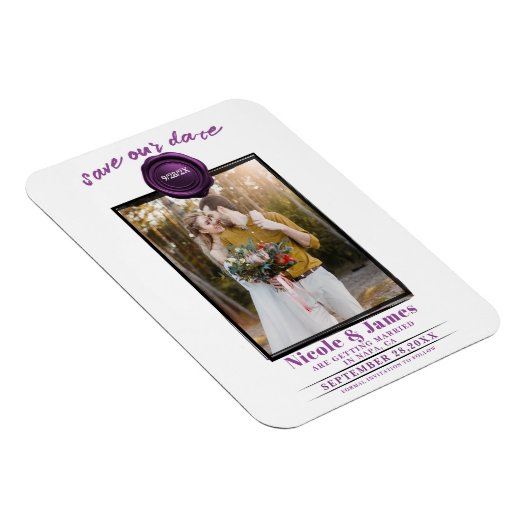 Magnet Flexible Amethyst Sceau de cire photo mariage Enregistrer l (Côté Droit)