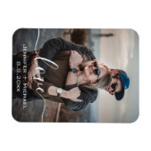 Magnet Flexible amour, calligraphie moderne, photo des jeunes mari (Horizontal)