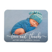 Magnet Flexible Amour de calligraphie moderne et bébé merci (Horizontal)