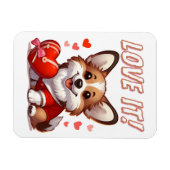 Magnet Flexible Amour de Corgi Mignon (Horizontal)