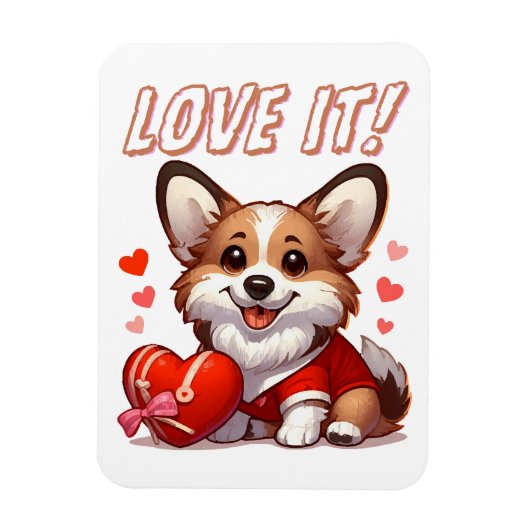 Magnet Flexible Amour de Corgi Mignon (Vertical)