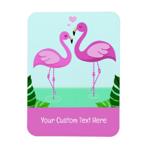 Magnet Flexible Amour du Flamant rose de texte personnalisé