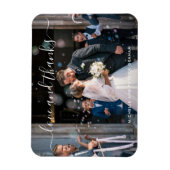 Magnet Flexible Amour et Merci Elegant Script Photo Mariage (Vertical)