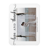 Magnet Flexible Amour et Merci Photo Mariage Simple Elegant Chic (Vertical)