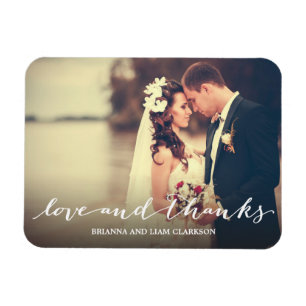 Magnet Flexible Amour et Merci Simple Script Full Bleed Photo