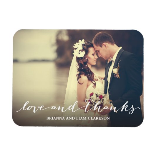 Magnet Flexible Amour et Merci Simple Script Full Bleed Photo (Horizontal)