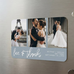 Magnet Flexible Amour Merci Collage de Photos Lettres Manuscrites