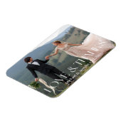 Magnet Flexible amour & merci mariage photo chic typographie blanc (Côté Gauche)