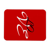 Magnet Flexible Amour Rouge Blanc Noir Couleur Calligraphie Script (Horizontal)
