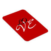 Magnet Flexible Amour Rouge Blanc Noir Couleur Écriture Calligraph (Côté Droit)