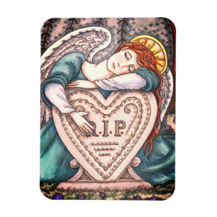 MAGNET FLEXIBLE AMOUREUX ANGE GUARDIEN, CÉMETTRE MOURNING ART RIP