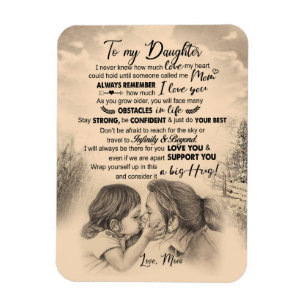 Magnet Flexible Amoureux de la fille   À ma fille amour maman