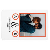 Magnet Flexible Amoureux de la Saint Valentin couple monogramme (Horizontal)