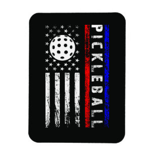 Magnet Flexible Amoureux de Pickleball Drapeau Américain 4 juillet