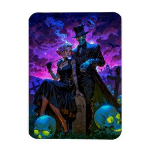 Magnet Flexible Amoureux du Vaudou Maman Brigitte et Baron Samedi