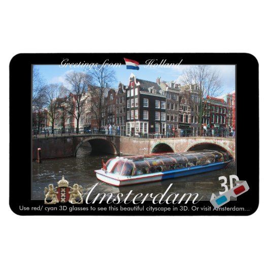 Magnet Flexible Amsterdam Holland 3D View Anaglyph (Horizontal)